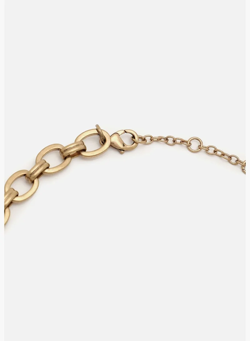 SOHI Gold Plated Designer Stone Necklace