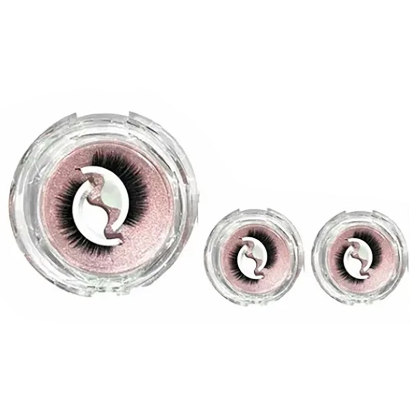 3 Pairs False Eyelashes Self Adhesive Reusable Thick Curly Fake Eyelashes with Storage Boxes - Image 1