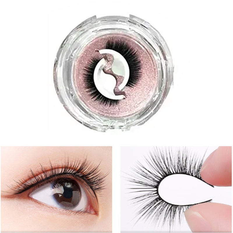 3 Pairs False Eyelashes Self Adhesive Reusable Thick Curly Fake Eyelashes with Storage Boxes - Image 4