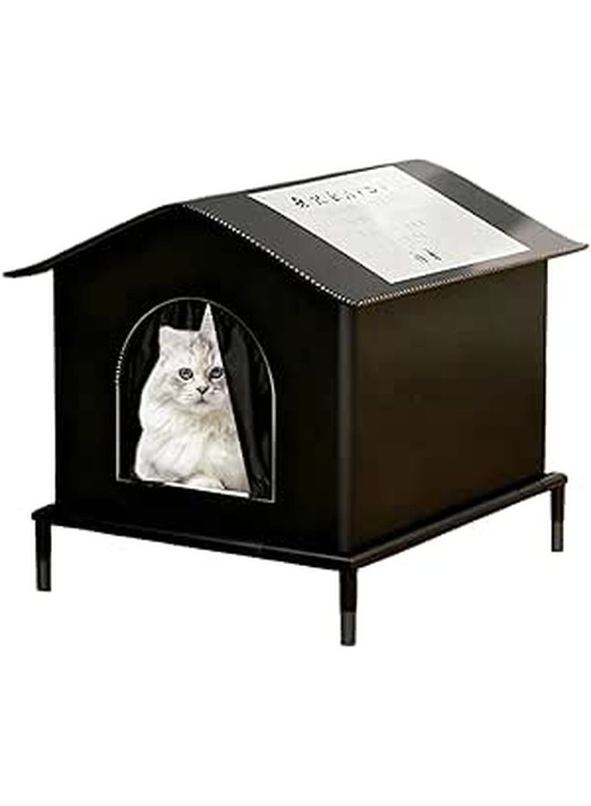 Outdoor Cat House With Removable Cushion And Insulated Roof Weatherproof Pet Shelter - Image 1