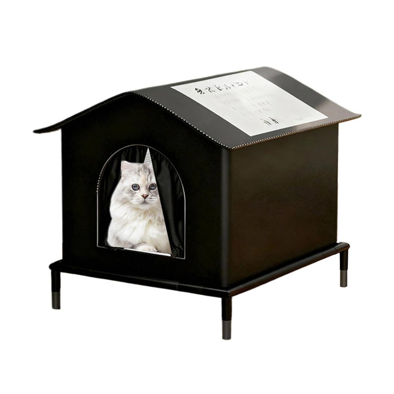 Outdoor Cat House With Removable Cushion And Insulated Roof Weatherproof Pet Shelter - Image 2