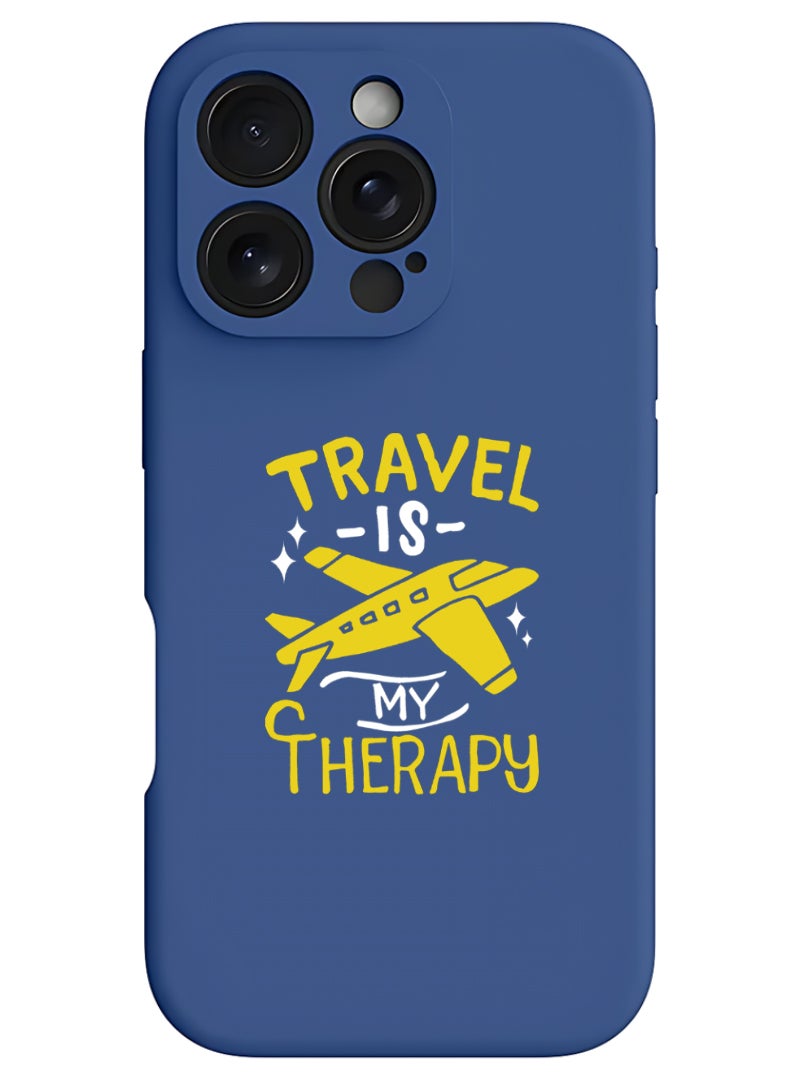 Theodor iPhone 16 Pro Max Blue Protective Slim Fit Case Liquid Silicone Cover with Full Body Protection Anti-Scratch Shockproof Case For iPhone - travel therapy - Image 1