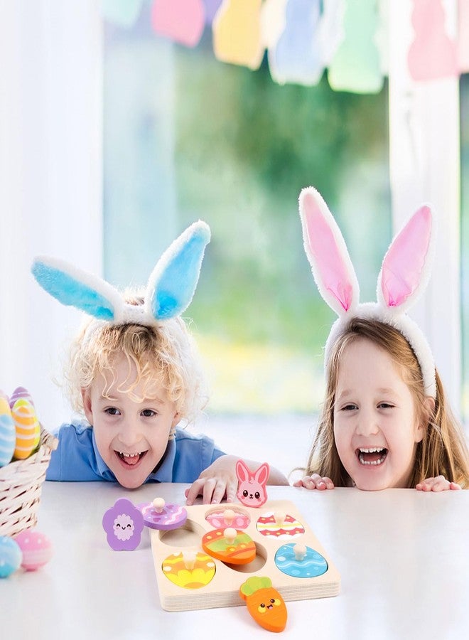 LOAVER Easter Wooden Pegged Puzzles for Kids Toddlers, Montessori Toys Matching Egg Puzzles for Easter Party Favors Basket Stuffers Gifts Prizes - Image 5
