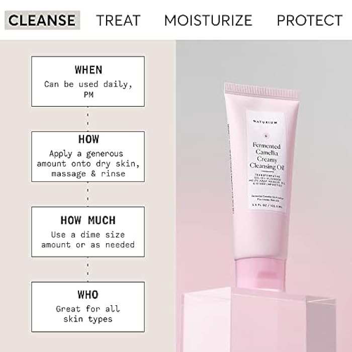 Naturium Camellia Creamy Cleansing Oil, Fermented Camellia Oil & Extract Plus Linoleic-Rich Oils, 3.5 oz - Image 2