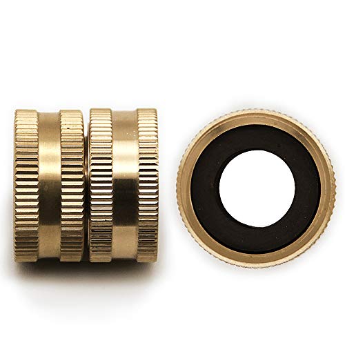 Twinkle Star 2 Pack 3/4" Brass Garden Hose Connector with Dual Swivel for Male Hose to Male Hose, Double Female - Image 2