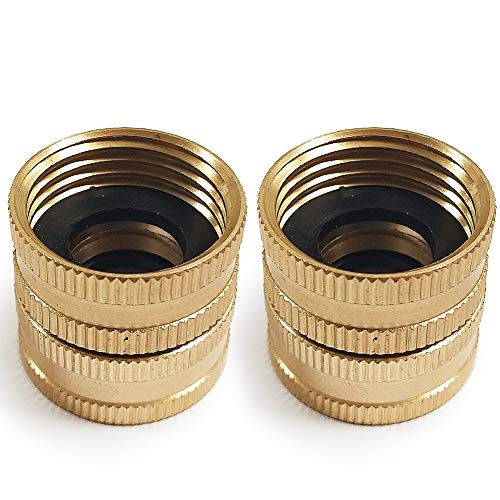 Twinkle Star 2 Pack 3/4" Brass Garden Hose Connector with Dual Swivel for Male Hose to Male Hose, Double Female - Image 1