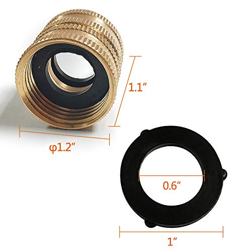Twinkle Star 2 Pack 3/4" Brass Garden Hose Connector with Dual Swivel for Male Hose to Male Hose, Double Female - Image 3