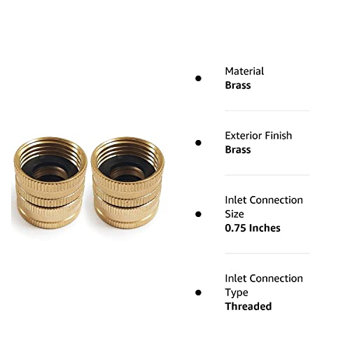 Twinkle Star 2 Pack 3/4" Brass Garden Hose Connector with Dual Swivel for Male Hose to Male Hose, Double Female - Image 4