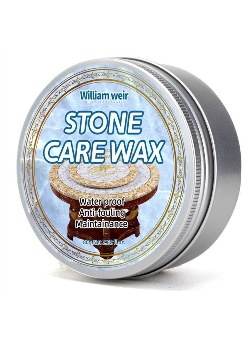 WILLIAM WEIR Stone Polishing Care Wax, Granite Cleaner and Polish, Quartz Countertop Cleaner, Marble Polish for Marble Furniture, Ceramic Tiles, Stone Floor, Stone Polish Protection 80g  - Image 1