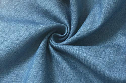 sexycherry Long Maxi Dresses for Women Sexy Denim Beach Summer Dress Casual Spaghetti Strap Sundress with Pockets(Large) - Image 5