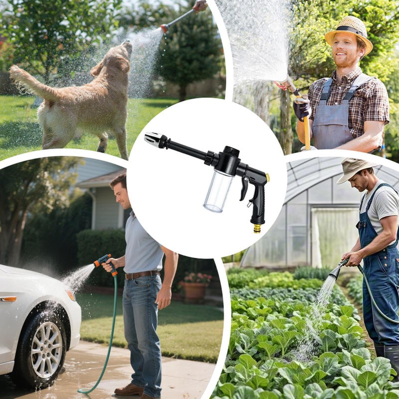 High Pressure Car Wash Sprayer with Adjustable Nozzle and Dispenser Bottle for Auto Motorcycle Truck Garden Cleaning - Image 5
