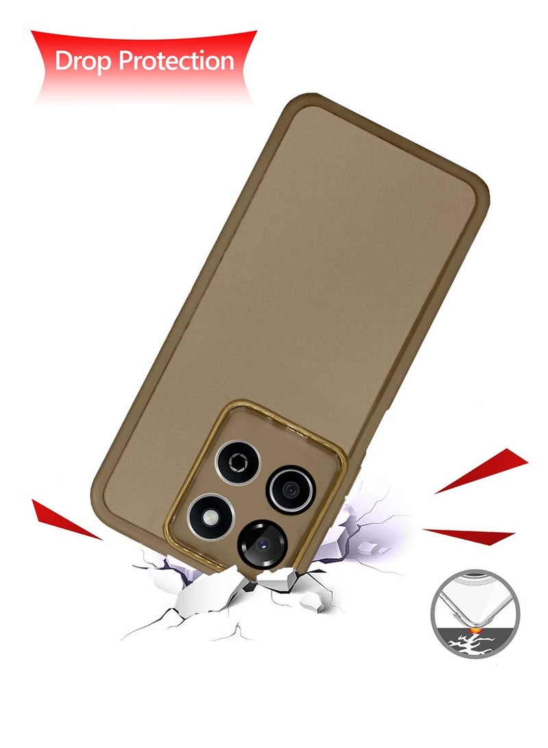 دبليو تيك هونر X7c 4G 2024 ناعم شفاف TPU سيليكون هاتف رفيع للغاية أنيق مطلي بالكهرباء غطاء الحافظة الخلفي للكاميرا - بني - Image 3