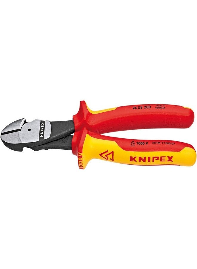 KNIPEX Tools - High Leverage Diagonal Cutters, 1000V Insulated (7408200SBA), 8 inches, Red - Image 1