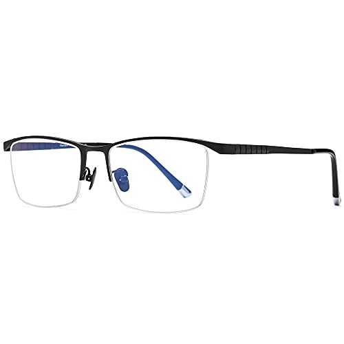 FONEX Titanium Glasses Frame for Men,Square Eyewear Full Optical Eyeglasses F85641 (F85640 Black) - Image 5