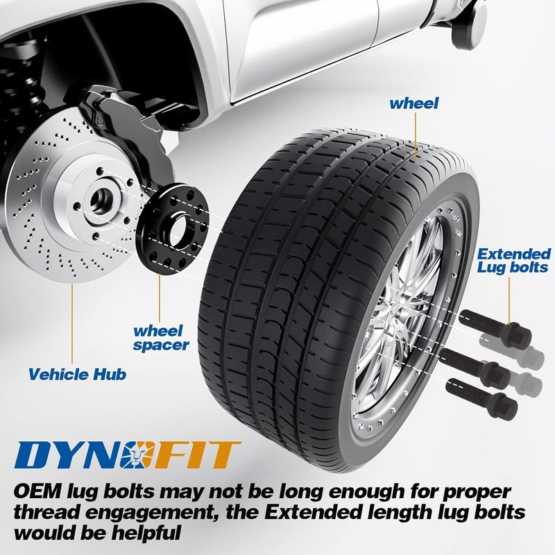 SOOMJ dynofit 14x1.5 Extended Lug Bolts for Wheel Spacers - 20pcs 45mm Shank/69mm Tall Ball Seat - Image 3
