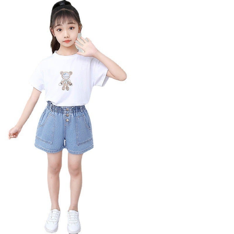 Children'S Clothing Girls Summer Large Children'S Leisure Baby Foreign Style Children'S Denim Short Pants - Image 5