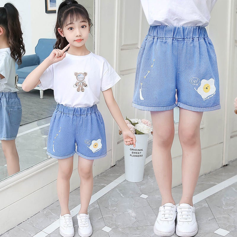 Children'S Clothing Girls Summer Large Children'S Leisure Baby Foreign Style Children'S Denim Short Pants - Image 3