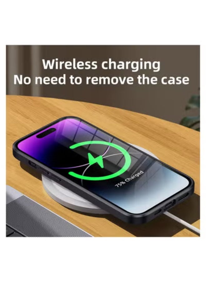 دير غطاء خلفي لهاتف ايفون 16 برو ماكس محمول فاخرة من جلد البولي يوريثان الناعم المقاوم للصدمات - Image 2