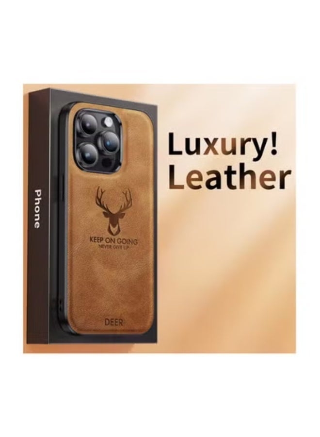 Deer Luxury Shockproof Soft Silicone PU Leather Deer Mobile i Phone 16 Pro Max Case - Image 4