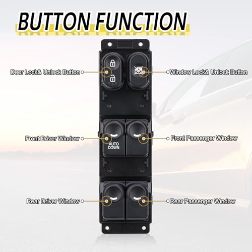 Vurkcy Power Window Switch Master Control Button Driver Side Compatible with Hyundai Accent 2011 2012 2013 2014 2015 2016 2017, Replacement OEM 93570AP1R101, 93570-1R111, 1 Auto, 16 Pins - Image 4