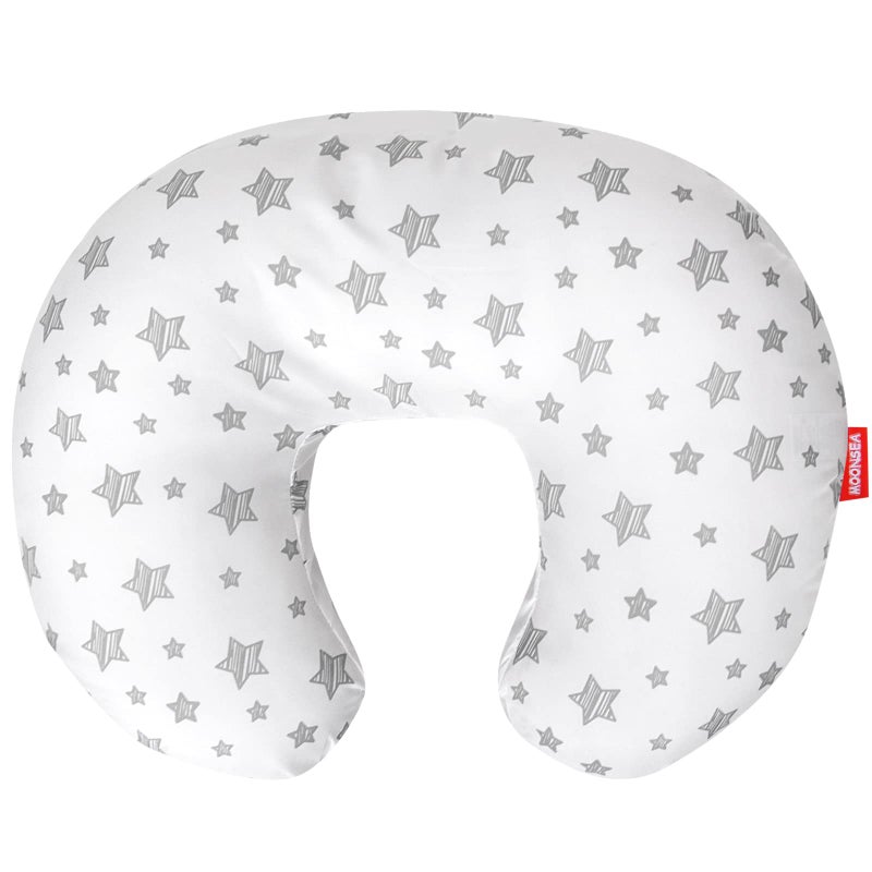 Moonsea Nursing Pillow Cover for Baby Snug Fits Boppy Nursing Pillows, Super Soft, for Breastfeeding Moms, White Star - Image 1