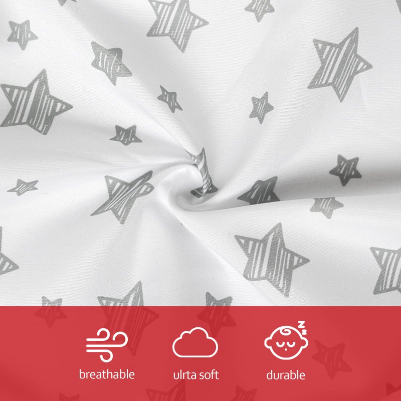 Moonsea Nursing Pillow Cover for Baby Snug Fits Boppy Nursing Pillows, Super Soft, for Breastfeeding Moms, White Star - Image 3