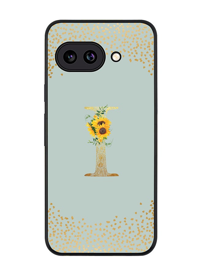 Stylizedd For Google Pixel 9a Case,Slim fit Camera Protection, Shockproof Thin Phone cover  - Custom Floral Monogram - I  (Light Grey )