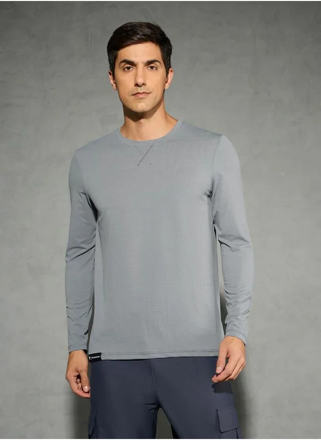 تكنوسبورت Technosport Solid Long Sleeves Regular Fit T-Shirt