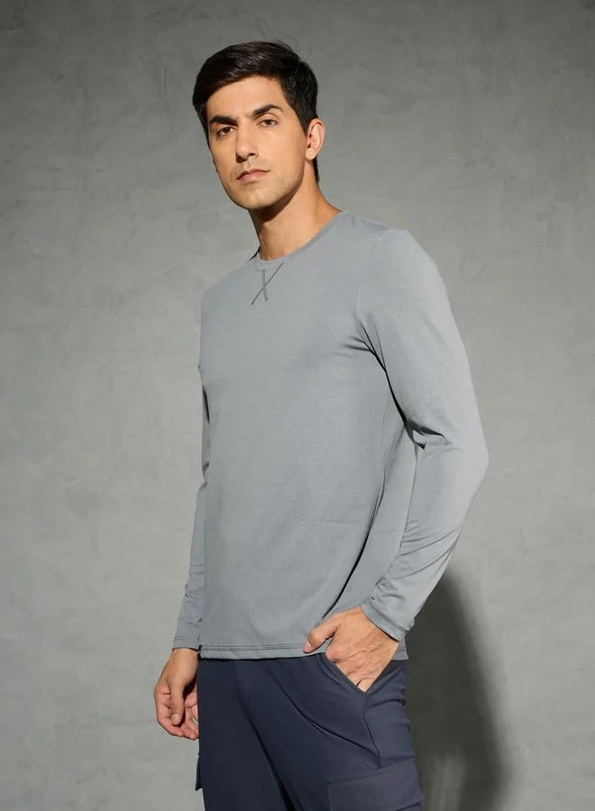 Technosport Technosport Solid Long Sleeves Regular Fit T-Shirt