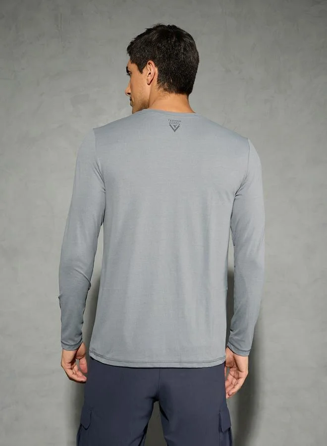 Technosport Technosport Solid Long Sleeves Regular Fit T-Shirt