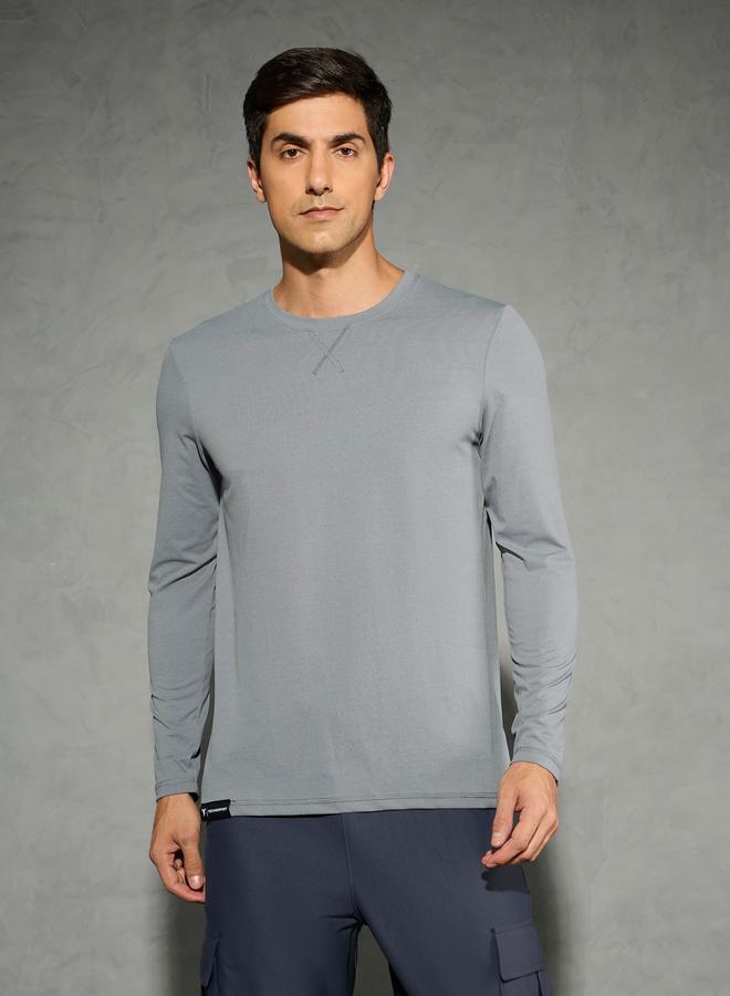 Technosport Solid Long Sleeves Regular Fit T-Shirt - Image 1