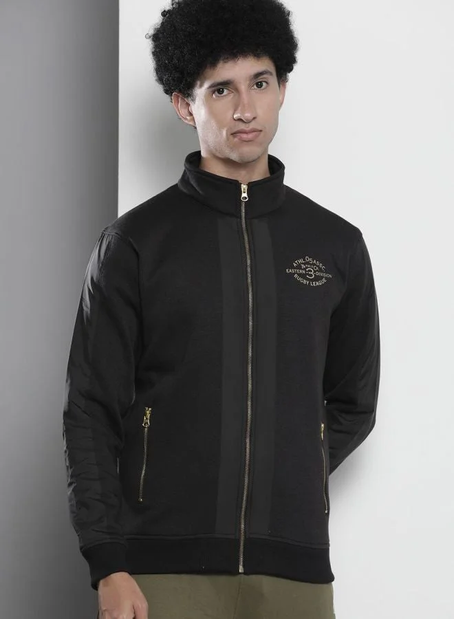 The Indian Garage Co Men Regular Fit Printed High Neck Full Sleeves Sweatshirt