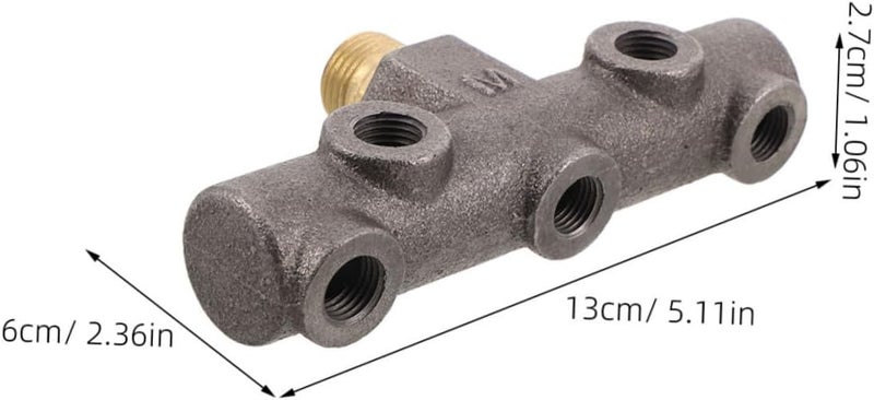 Garneck Air Compressor Switch Bracket for with Cast Iron 6 Hole Sixport Design and 0.79 Inch Male Threads, Multi-directional Connections Compressor Systems Maintenance in Workshop - Image 2