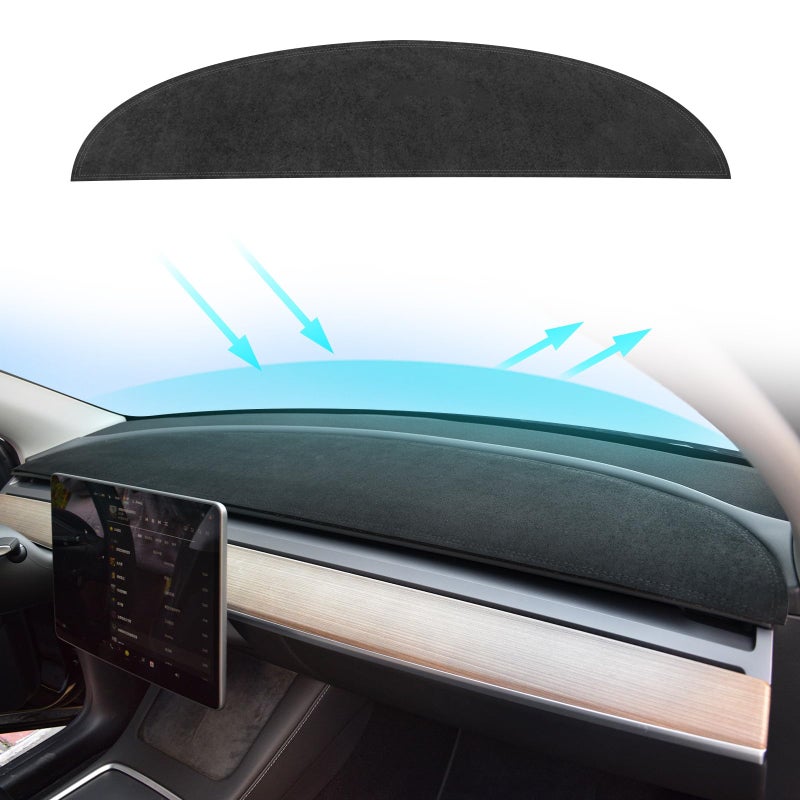 MASHA Dashboard Cover for Tesla Model 3Y Flannel Dashboard Pad Dash Mat Compatible with Tesla Model Y Model 3 20172021 2022 2023 Dashboard Decorative Interior Auto Accessories