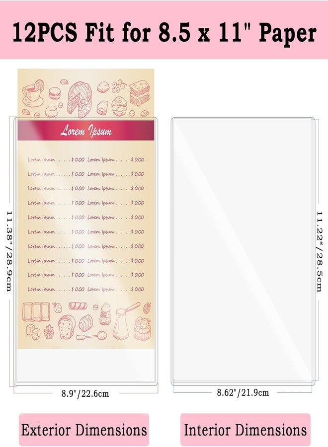 AKONEGE 12PCS 8.5" x 11" Rigid Print Protectors, Clear Hard Plastic Page Sheet Protectors, Hard Plastic Sleeves for Paper Photo Poster，Birth Certificate Document Holder - Image 2