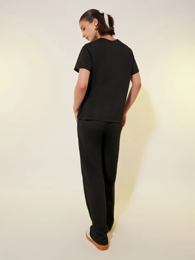 Styli Styli Graphic Printed Short Sleeve T-Shirt and Pants Co-Ords