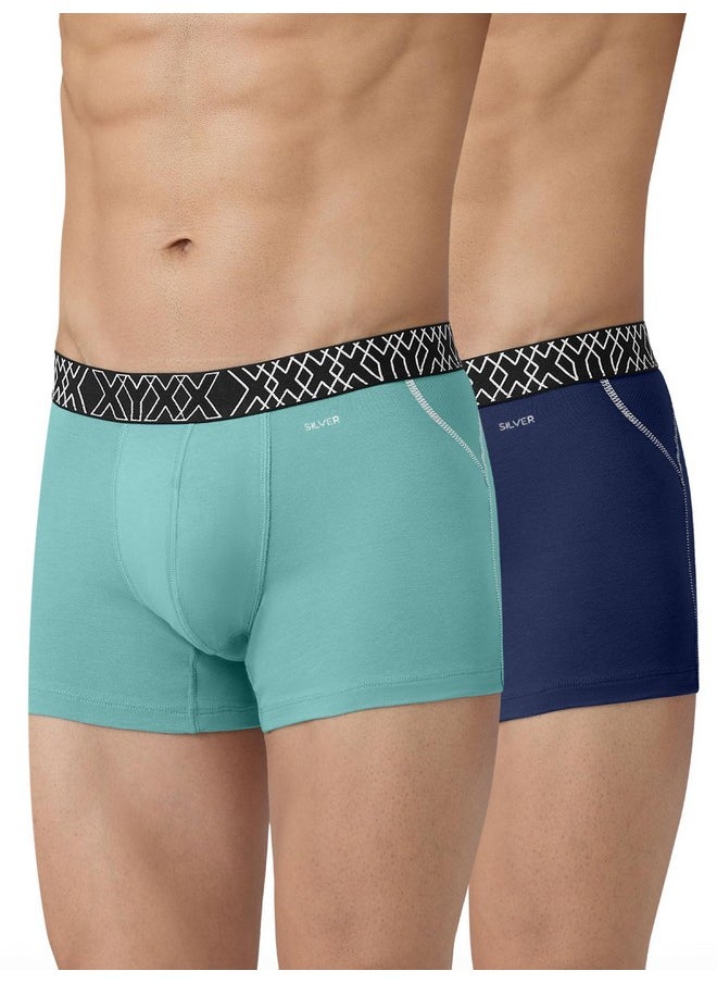 XYXX XYXX Men's Pure Cotton Regular Solid Trunk (Pack of 2) (XY_CR3_TRNK1_02_03_Atlas Midnight Blue_L)  - Image 1