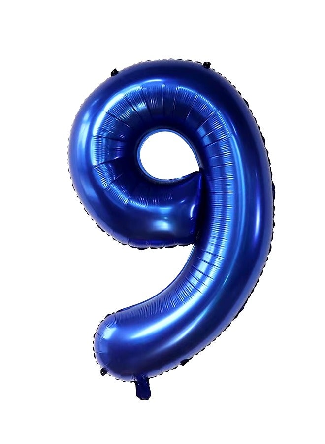 40 Inch Blue Number 9 Balloon – Elegant Foil Decoration for Birthdays & Anniversaries  - Image 1