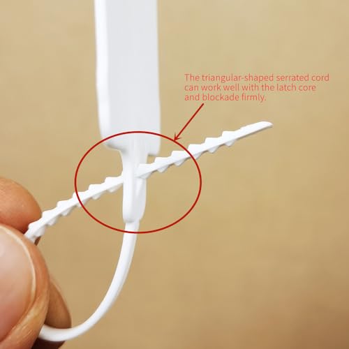 XF-Vel 100pcs Reusable Blank Plastic Tags Ties Key Tags 1.45"*2.48" Serrated Tension Sealing Strap with Large Label Plastic Tie Mark Label Waterproof Hang Sign Write on Tag (5 Colors Mixed, 100pcs) - Image 5