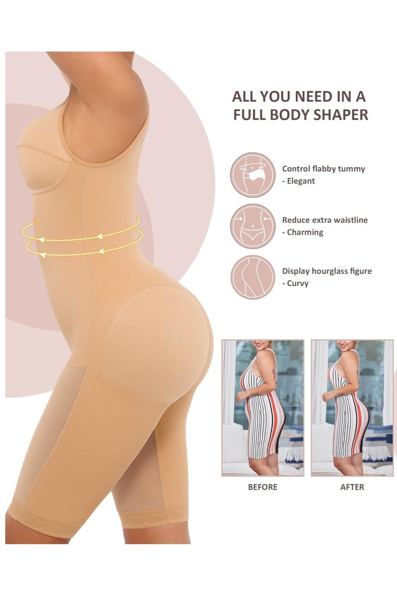 Cure Full Body Shaper | Lace Open Crotch & Abdominal Control Hourglass Figure | Tummy Control Shapewear for Women Thigh Slimmer High Waist Trainer Butt Lifter | Faja Butt Lifter Belly Fat Burner Bodysuit - Image 2