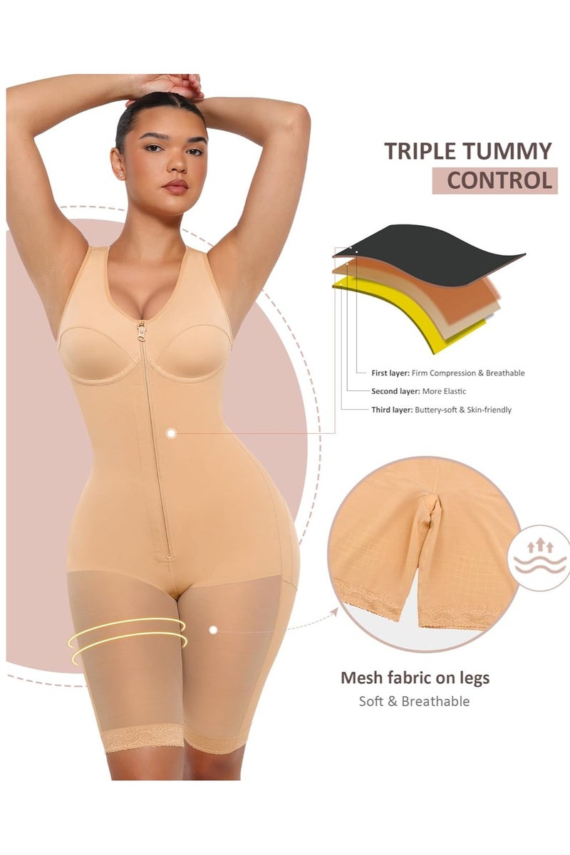 Cure Full Body Shaper | Lace Open Crotch & Abdominal Control Hourglass Figure | Tummy Control Shapewear for Women Thigh Slimmer High Waist Trainer Butt Lifter | Faja Butt Lifter Belly Fat Burner Bodysuit - Image 3
