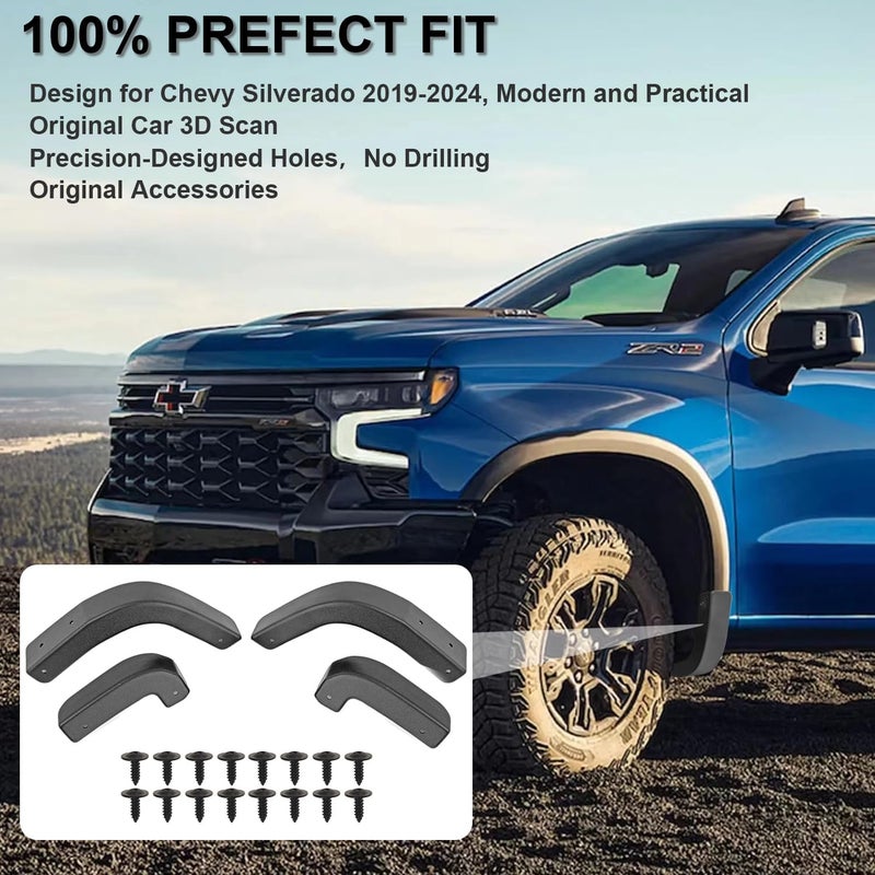 Tussgey Mud Flap Delete Kit for Chevy Silverado 1500 (2019-2024) - Image 2