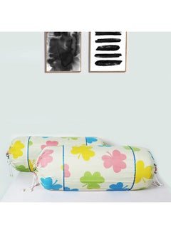 Kuber Industries Kuber Industries Bolster Cover | Soft Cotton 2 Piece Bolster Cover Set | 3 Piece Square Cushion Cover Set | Multi-Flower Design Bolster & Cushion Cover Set | Pack of 5 | Cream  - Image 2