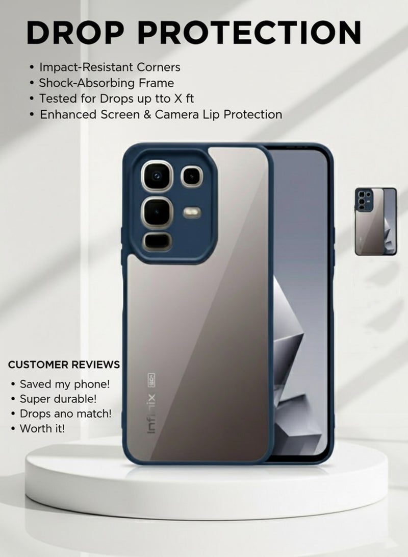 Infinix Note 50x Protective Back Case - Silicone Case Cover for Infinix Note 50x, Camera and Drop Protection Thin Protective Back Cover Case for Infinix Note 50x 5G - Clear/Blue - Image 2