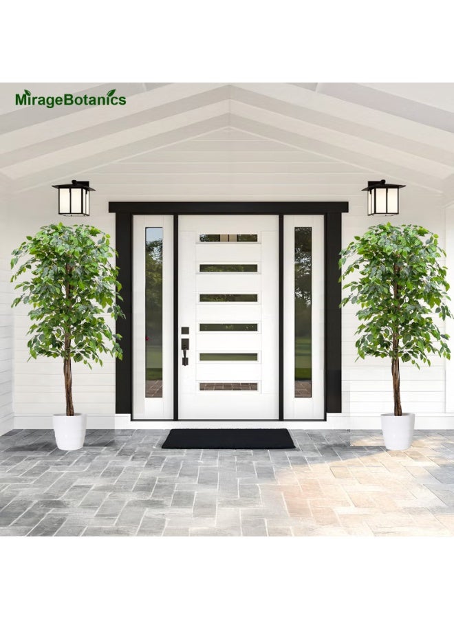 ميراج بوتانيكس شجرة الفيكات الصناعية ثلاثية الساق بارتفاع 150 سم مع ساق خشبي طبيعي، شجرة داخلية للديكور المنزلي، شجرة فيكات مزيفة مع إناء تشتل أسود، ديكور مكتب - Image 5