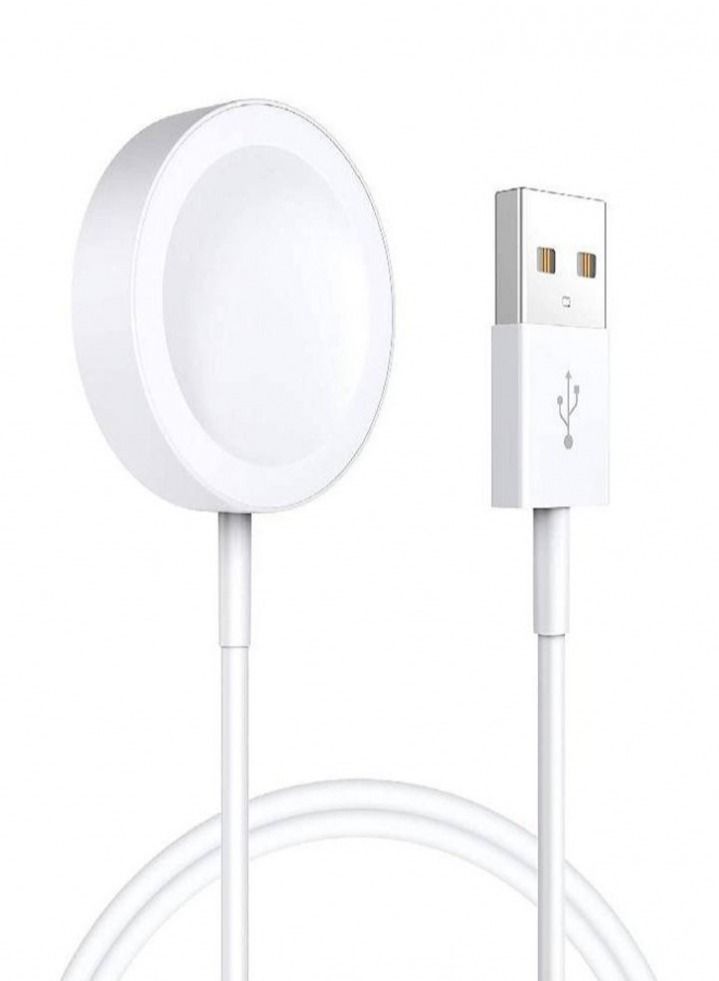 ELTRAZONE Portable Smart USB Watch Charger Cable Magnetic Wireless Charging Dock For Apple iWatch (Series 7/6/5/4/3/2) Apple watch For iPhone - White  - Image 1