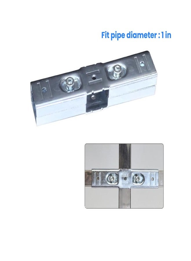 FLEXKEA 4 Pcs Steel Square Joint Tube Fittings, 3 Way Horizontal Line Joint Pipe Clamps, Joint Link Fence Clamps Connector with Bolts/Nuts for OD 1" or 25MM Square Pipe, Chain Fence Guardrail Rails Clamps - Image 3