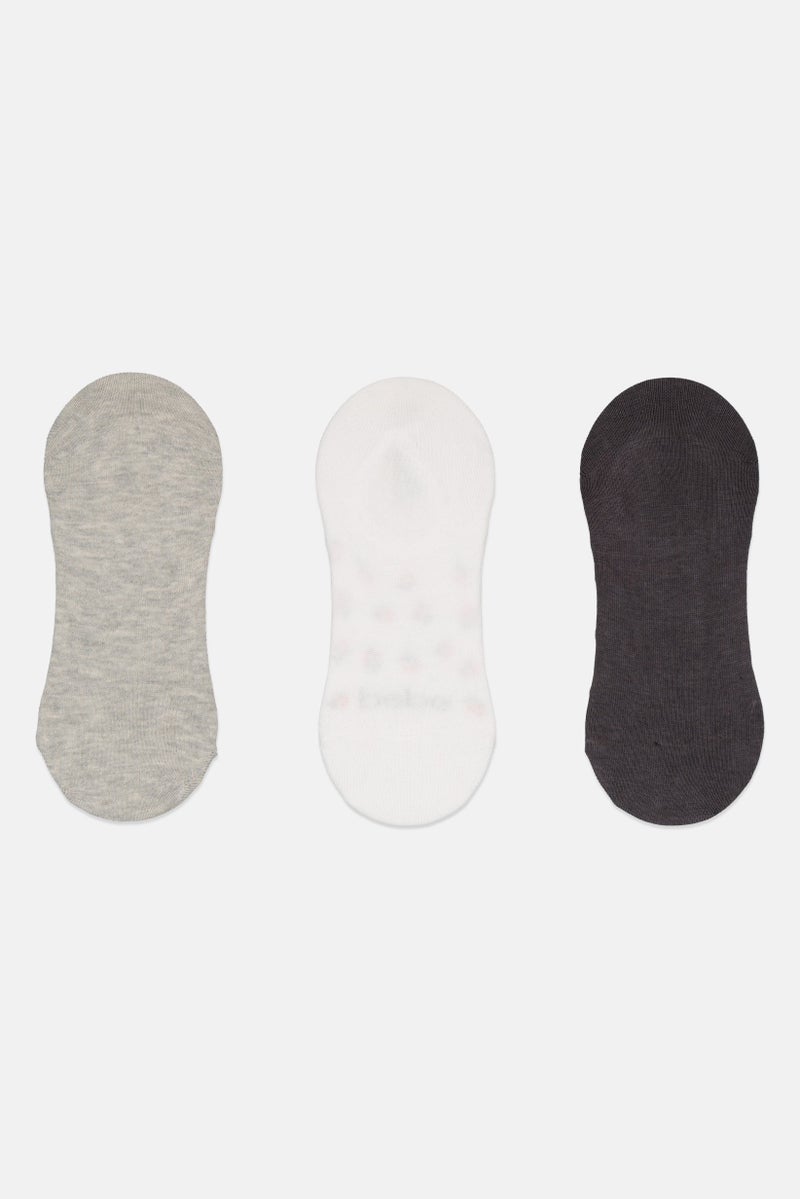 bebe Women 3 Pairs Printed Invisible Socks, Multicolor - Image 2