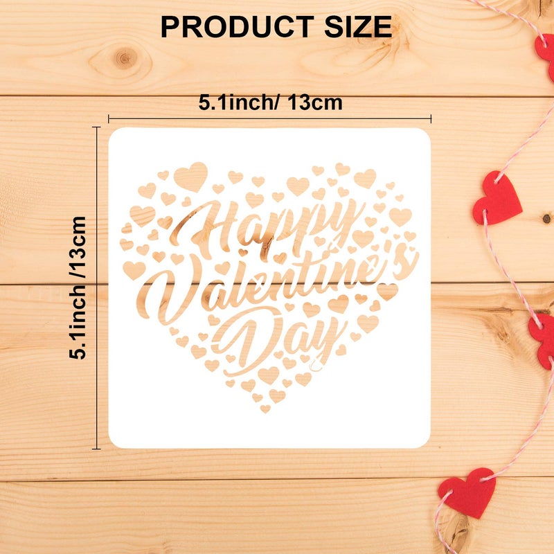 Konsait 16pack Valentine's Day Stencils Reusable Template Stencils for Valentines Painting- Gift/Envelopes/Scrapbooks/Crafts/Photo Album/for Women Card Decoration Valentines Day Party Favor Supplies - Image 2