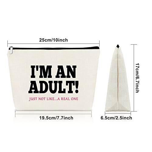 Sazuwu 18th Birthday Gift Cosmetic Bag for 18 Year Old, Teen Girls Makeup Bag, Travel Pouch, Beige - Image 2